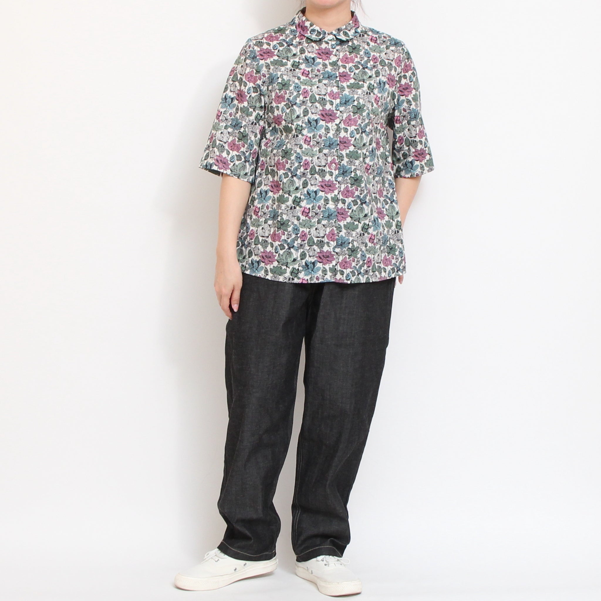 【期間限定30%OFF】【PINKサイズ１のみ ラスト１点】コットンリヨセル5分袖フィットシャツ2604