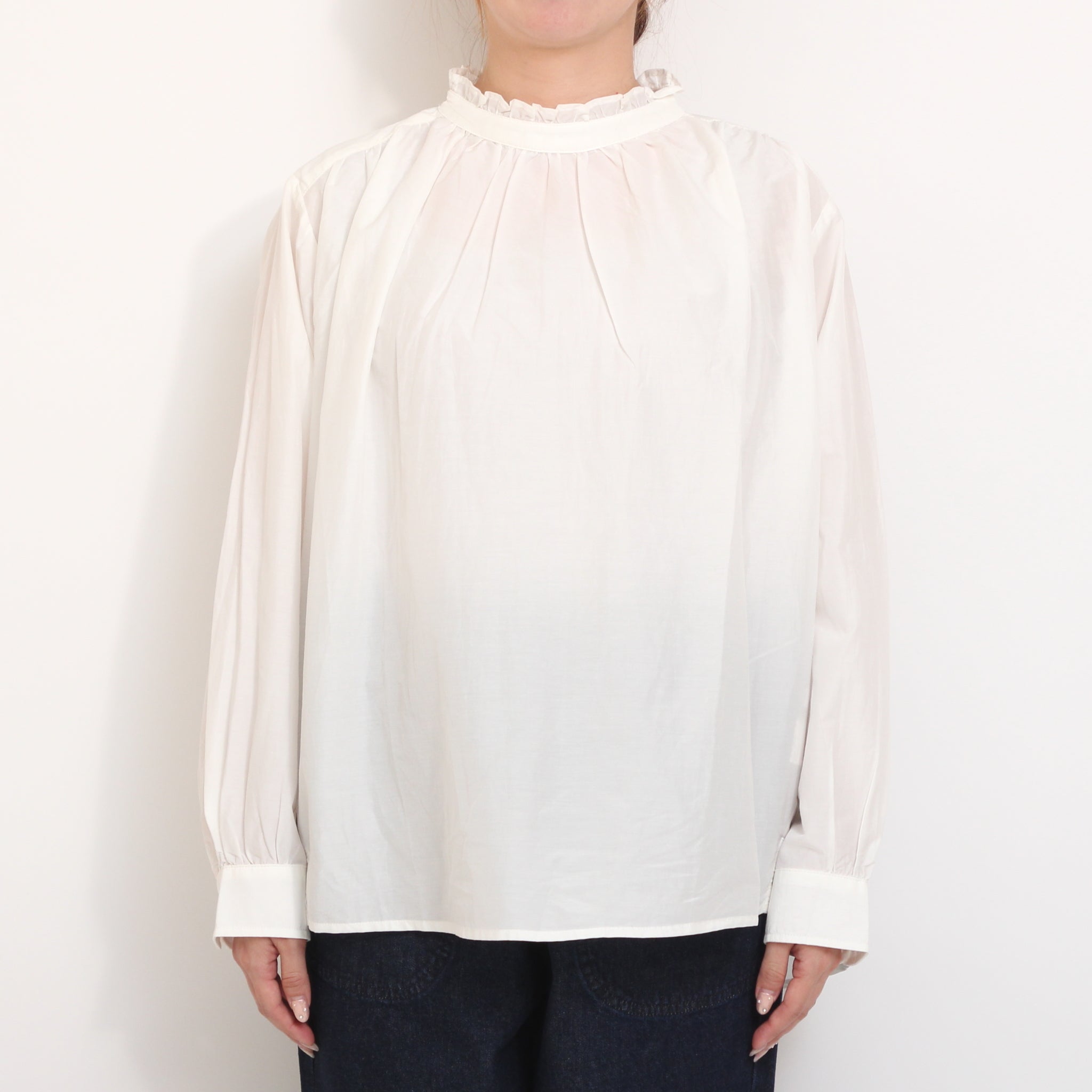 【30％OFF】【残り僅か】Pont de Chalonsフリルカラーブラウス