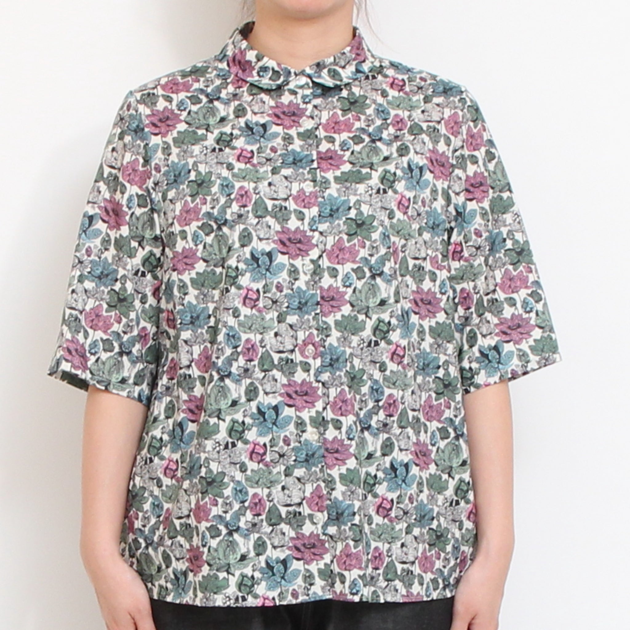 【期間限定30%OFF】【PINKサイズ１のみ ラスト１点】コットンリヨセル5分袖フィットシャツ2604
