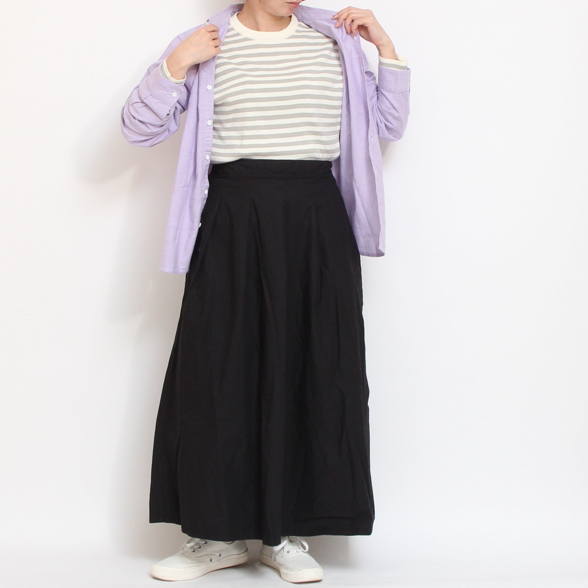 Mao made ボーダーニットTシャツ