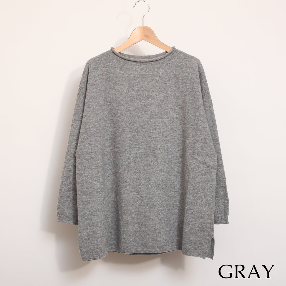 OTA KNITファインラムフレアープルオーバー