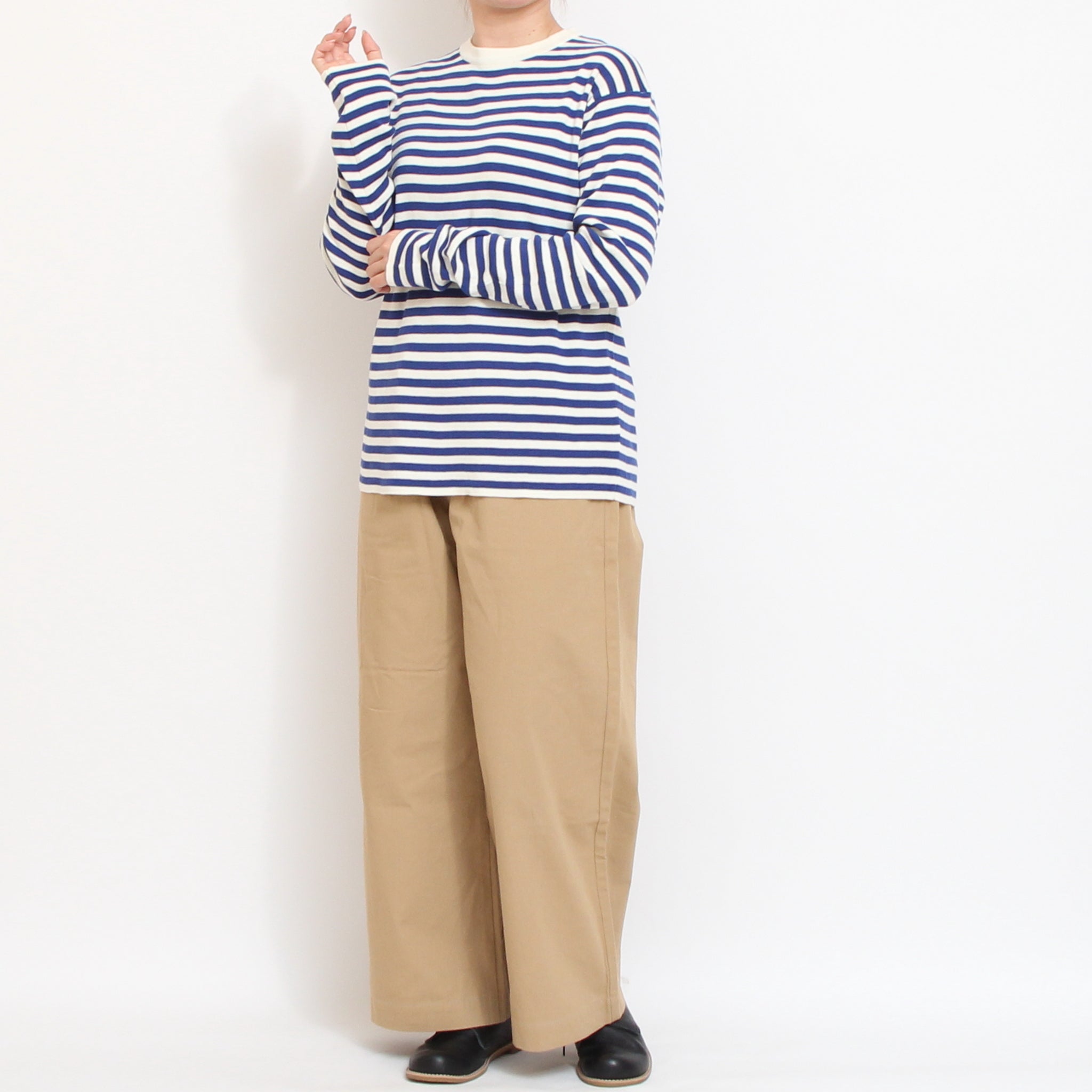 Mao made ボーダーニットTシャツ
