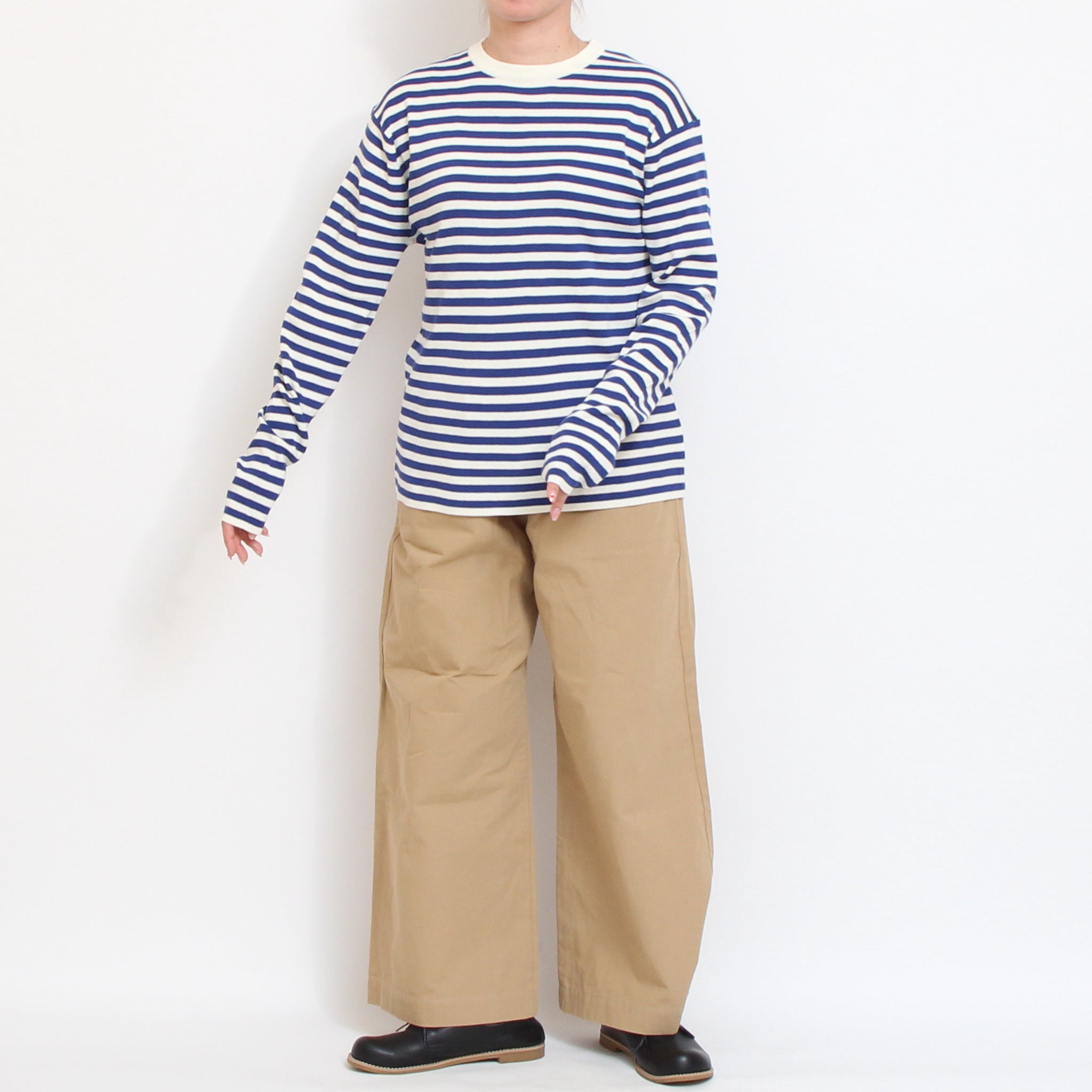 Mao made ボーダーニットTシャツ