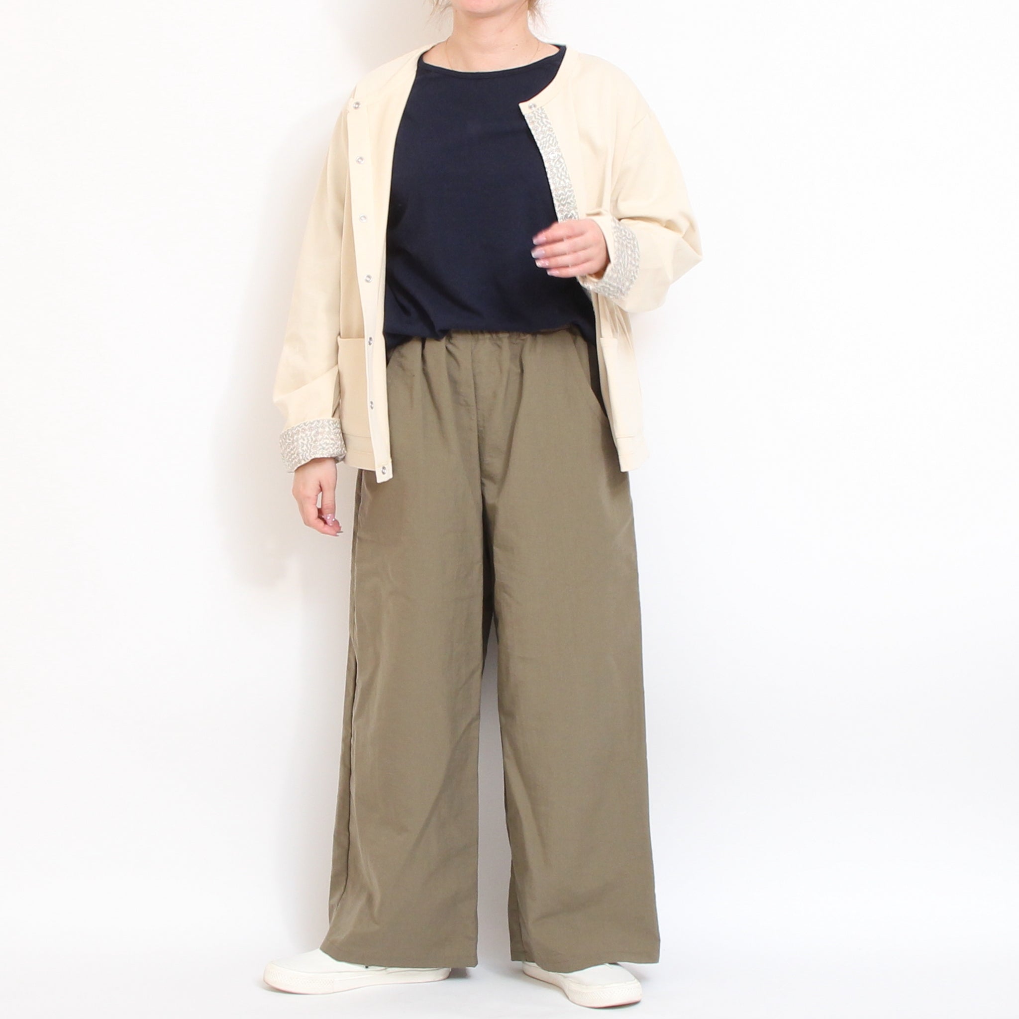 【NAVYラスト１点】to touch ラフィーコットン7分袖Tシャツ