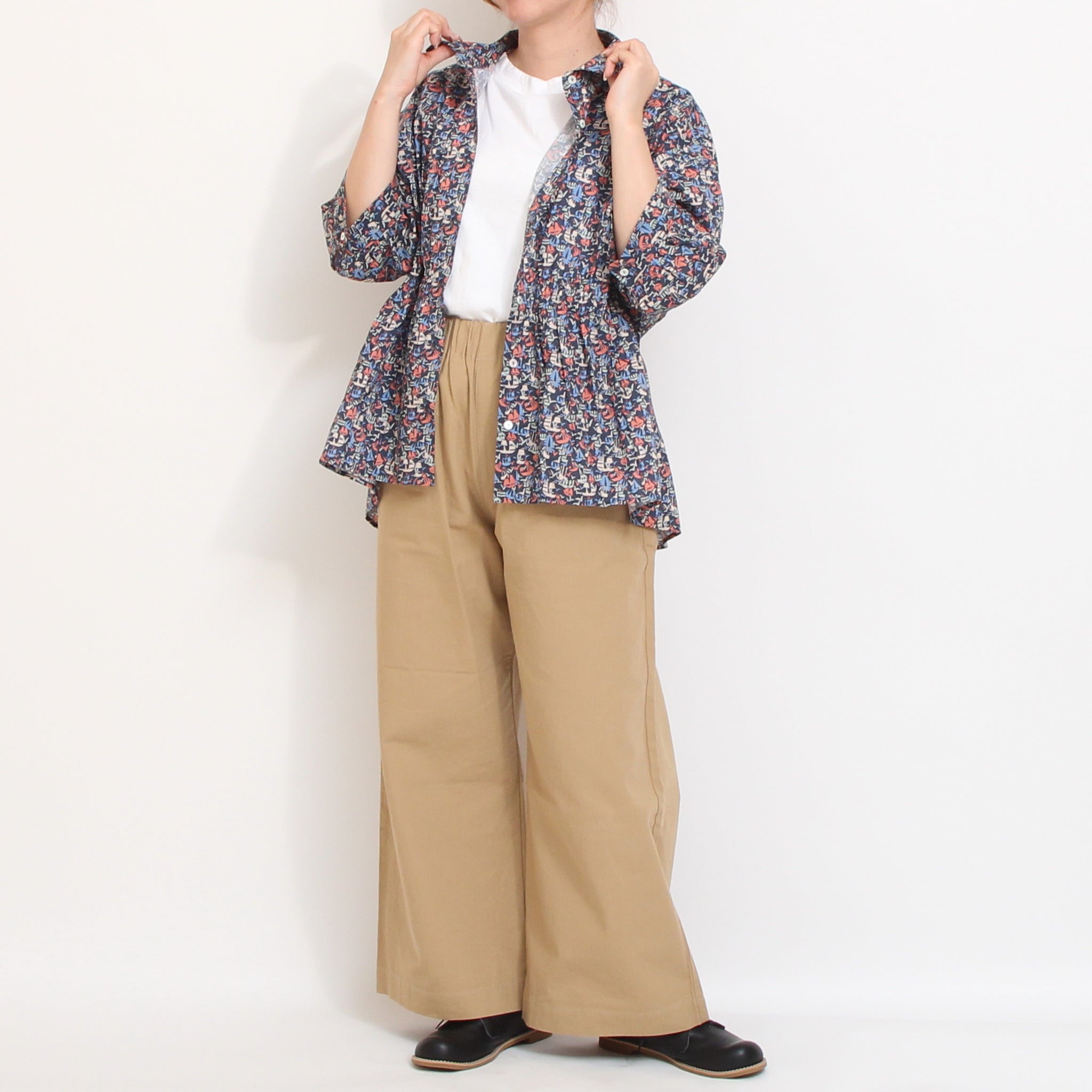 【20%OFF】【NAVY残り僅か】リバティ ウエストシャーリングシャツ(2605)