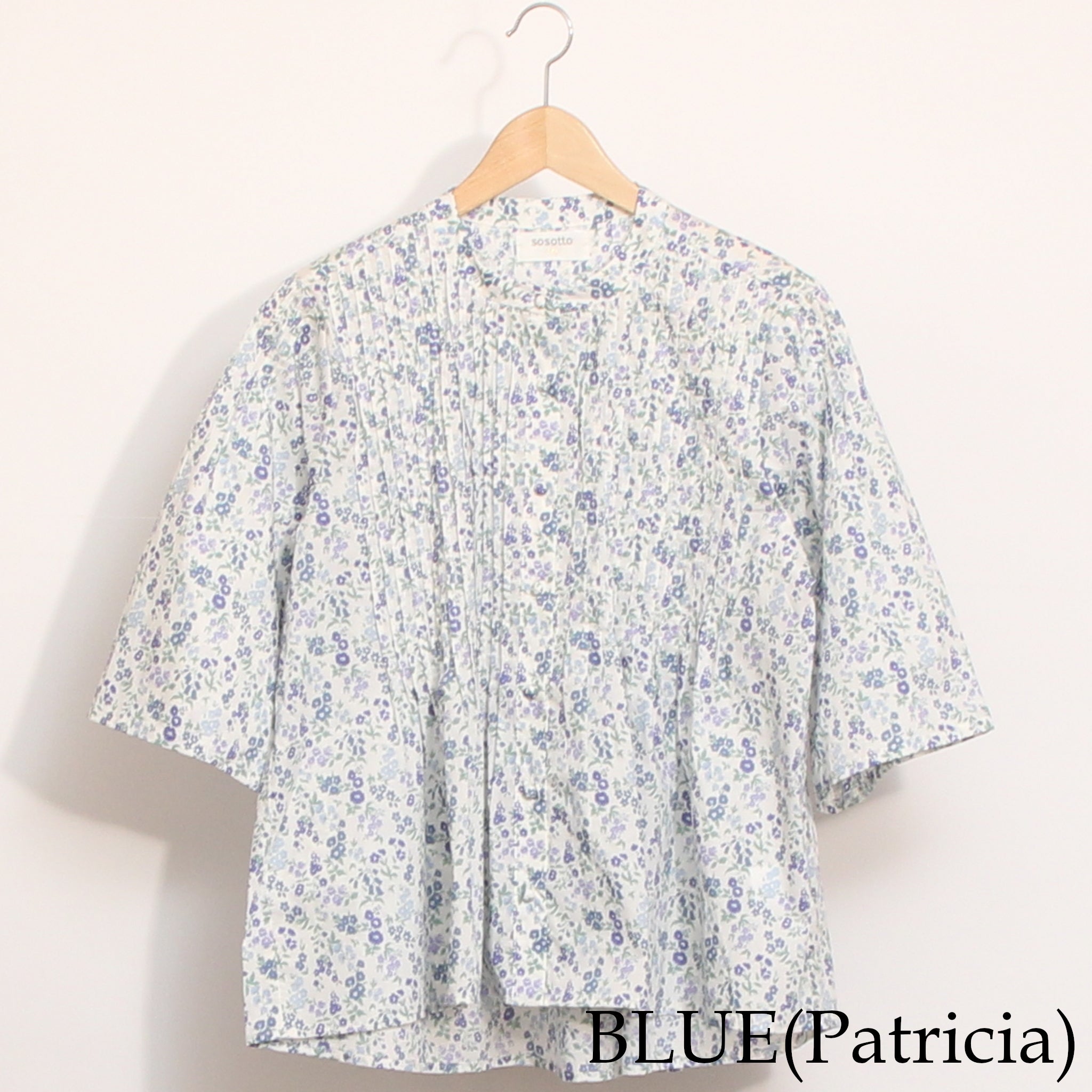 【期間限定15％OFF】【REDのみ ラスト1点・本店限定商品】sosotto LIBERTY細ピンタックシャツ