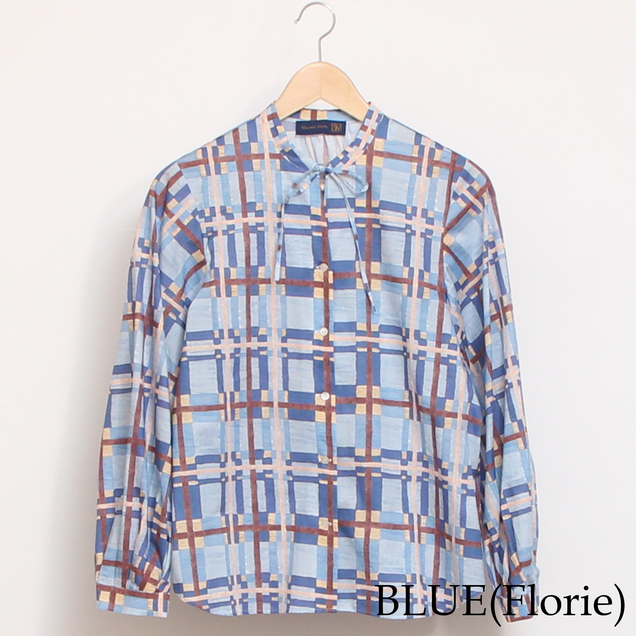【30%OFF】【SAXラスト１点】リバティリボンボリュームスリーブシャツ2603