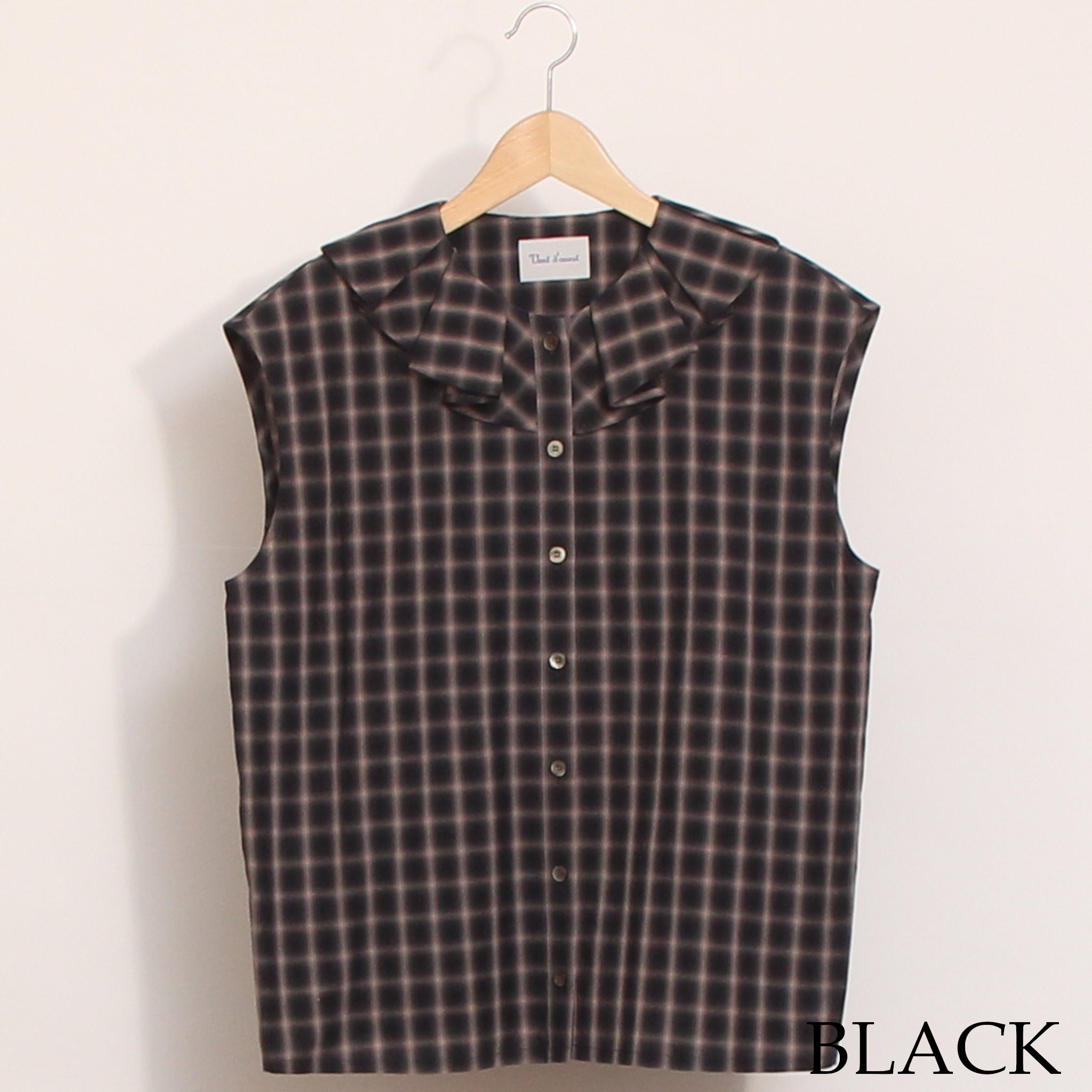 【30%OFF】【ラスト1点ずつ・本店限定商品】Vent d’ouestチェックフリルブラウス