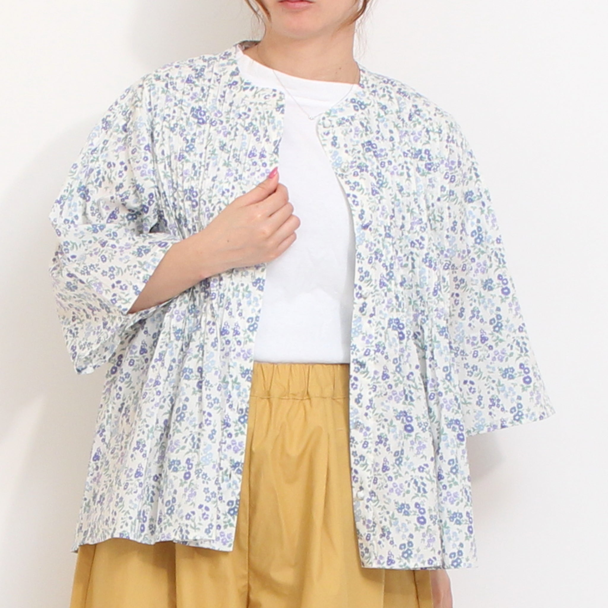 【期間限定15％OFF】【REDのみ ラスト1点・本店限定商品】sosotto LIBERTY細ピンタックシャツ