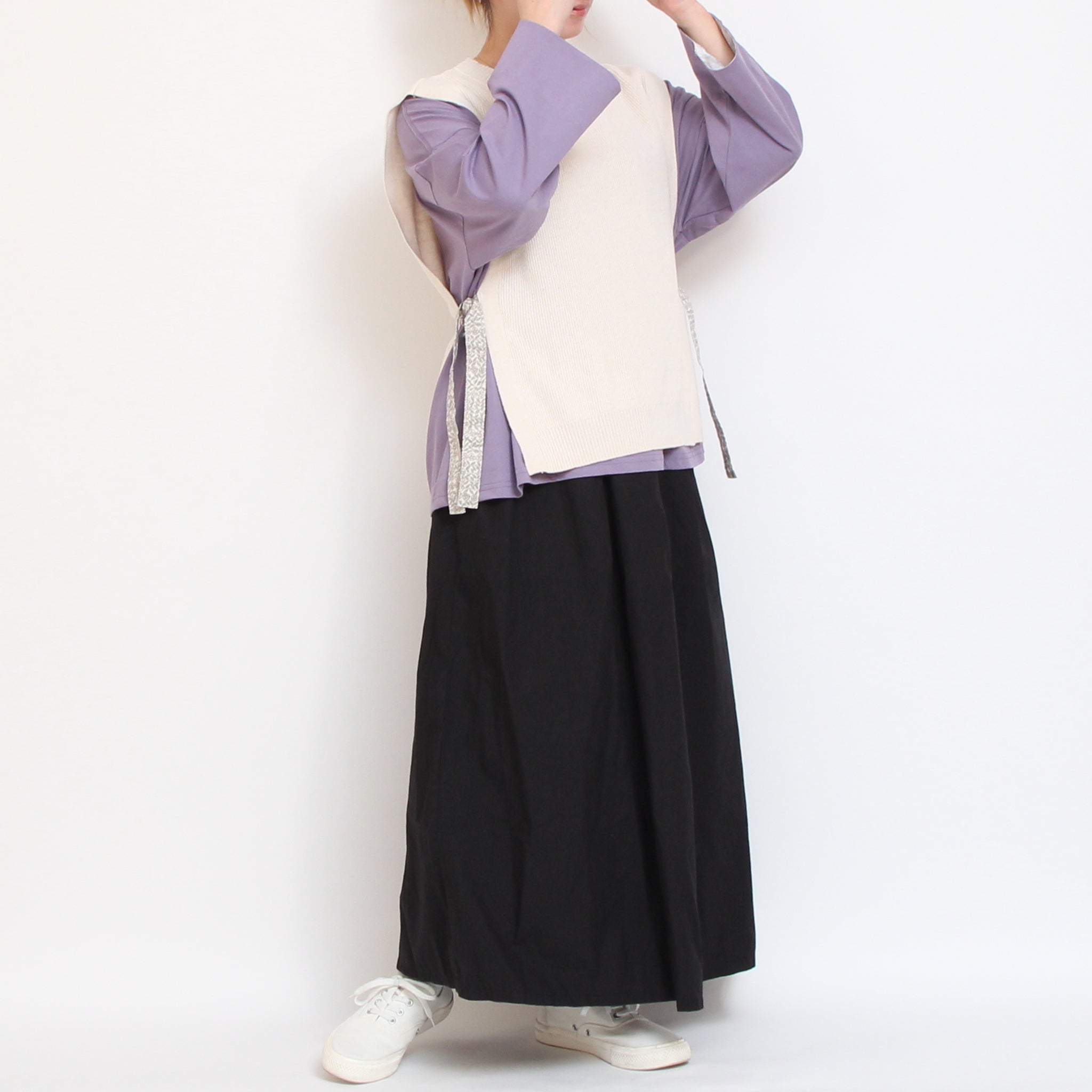 【RED・PURPLEラスト１点ずつ】sosotto袖裏LIBERTY8分袖Tシャツ