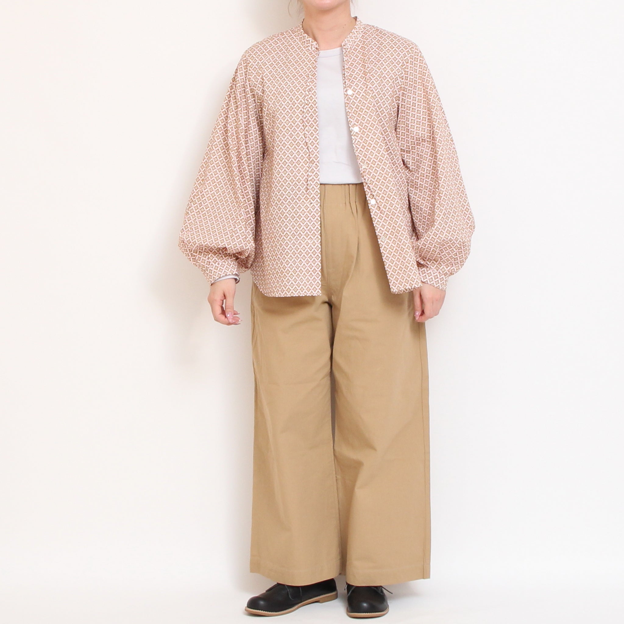 【30%OFF】【SAXラスト１点】リバティリボンボリュームスリーブシャツ2603