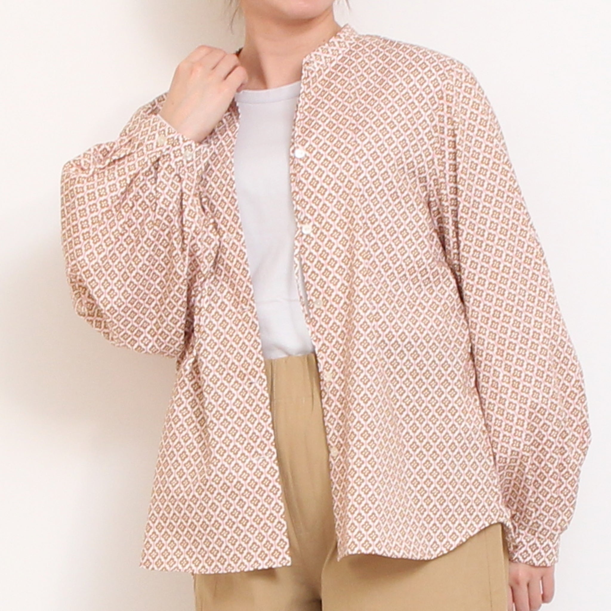 【30%OFF】【SAXラスト１点】リバティリボンボリュームスリーブシャツ2603
