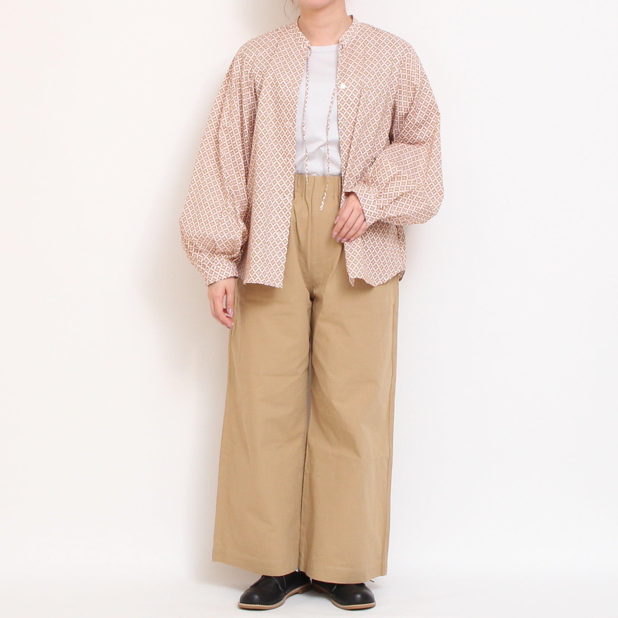 【30%OFF】【SAXラスト１点】リバティリボンボリュームスリーブシャツ2603