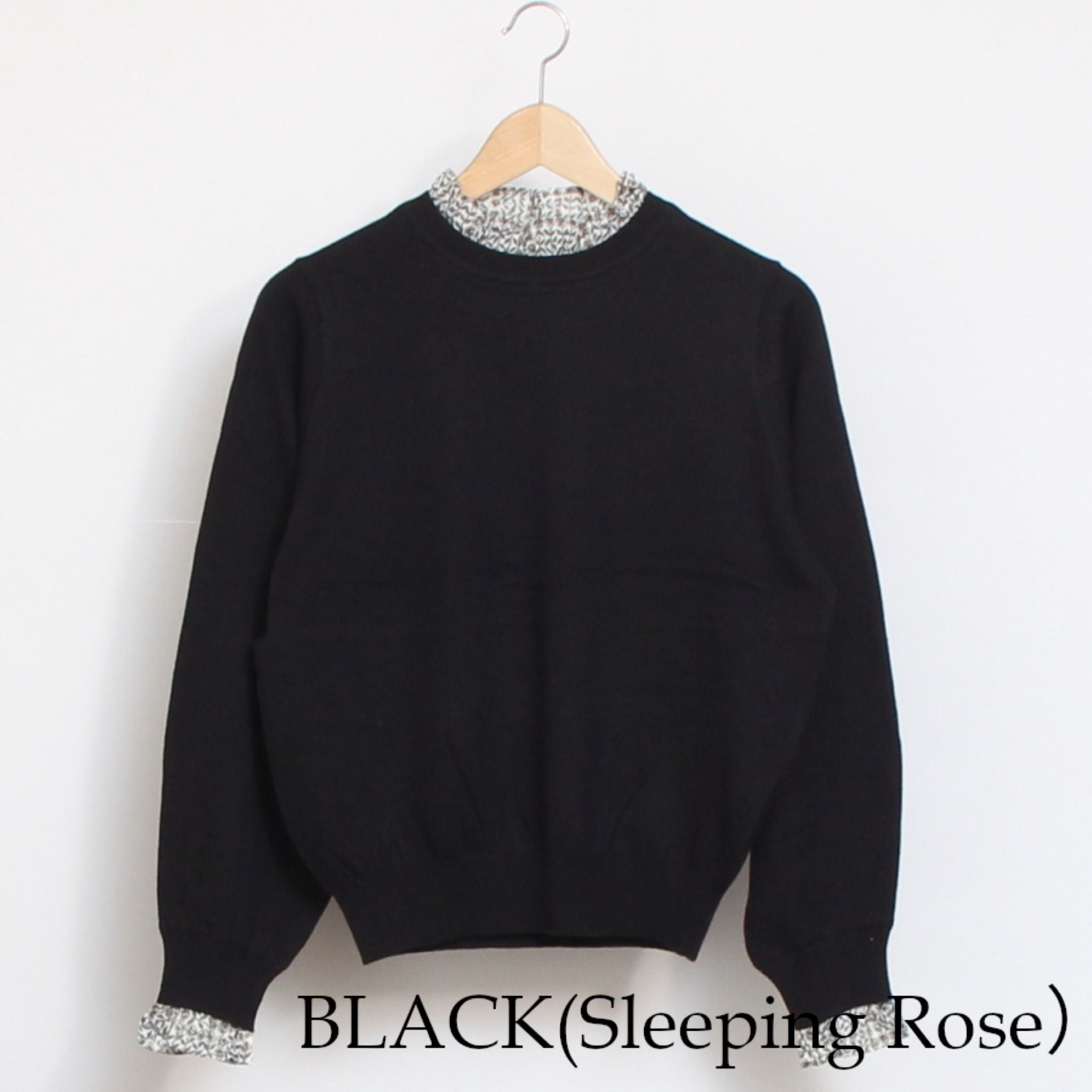 【BLACK・BROWN　ラスト1点ずつ】sosotto LIBERTYフリルニットプルオーバー