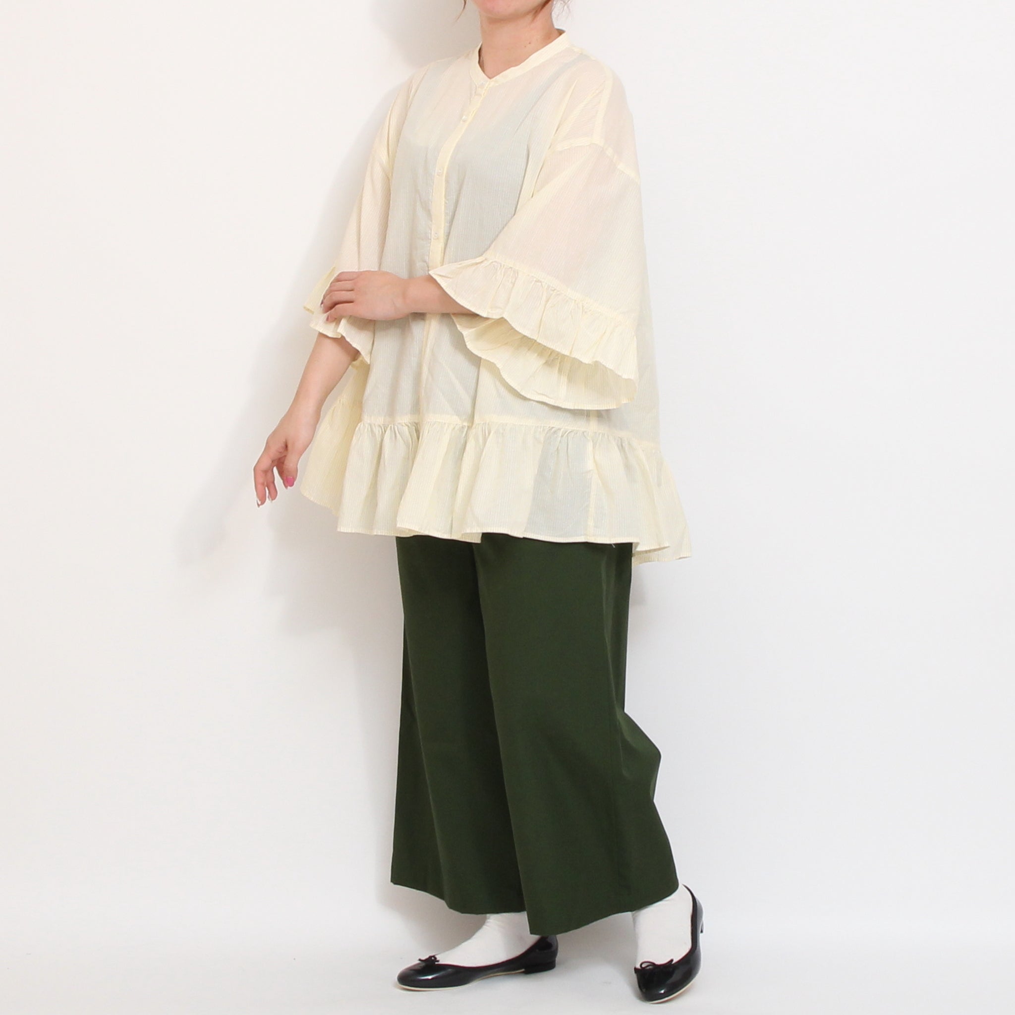 【YELLOWのみ 残り僅か】【本店限定商品】ista-ireフリルチュニック