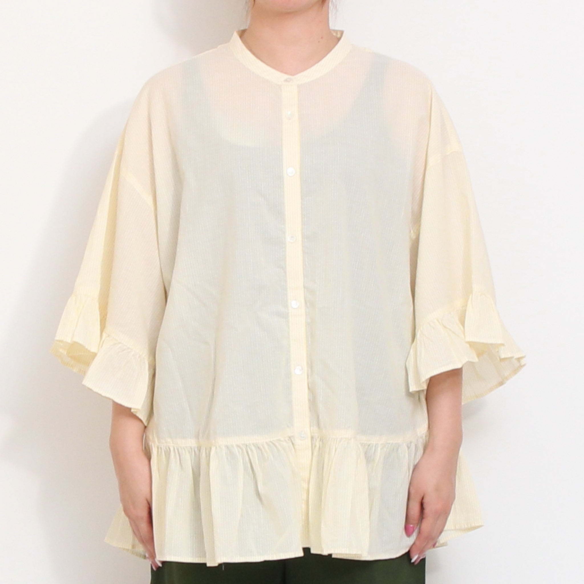 【YELLOWのみ 残り僅か】【本店限定商品】ista-ireフリルチュニック