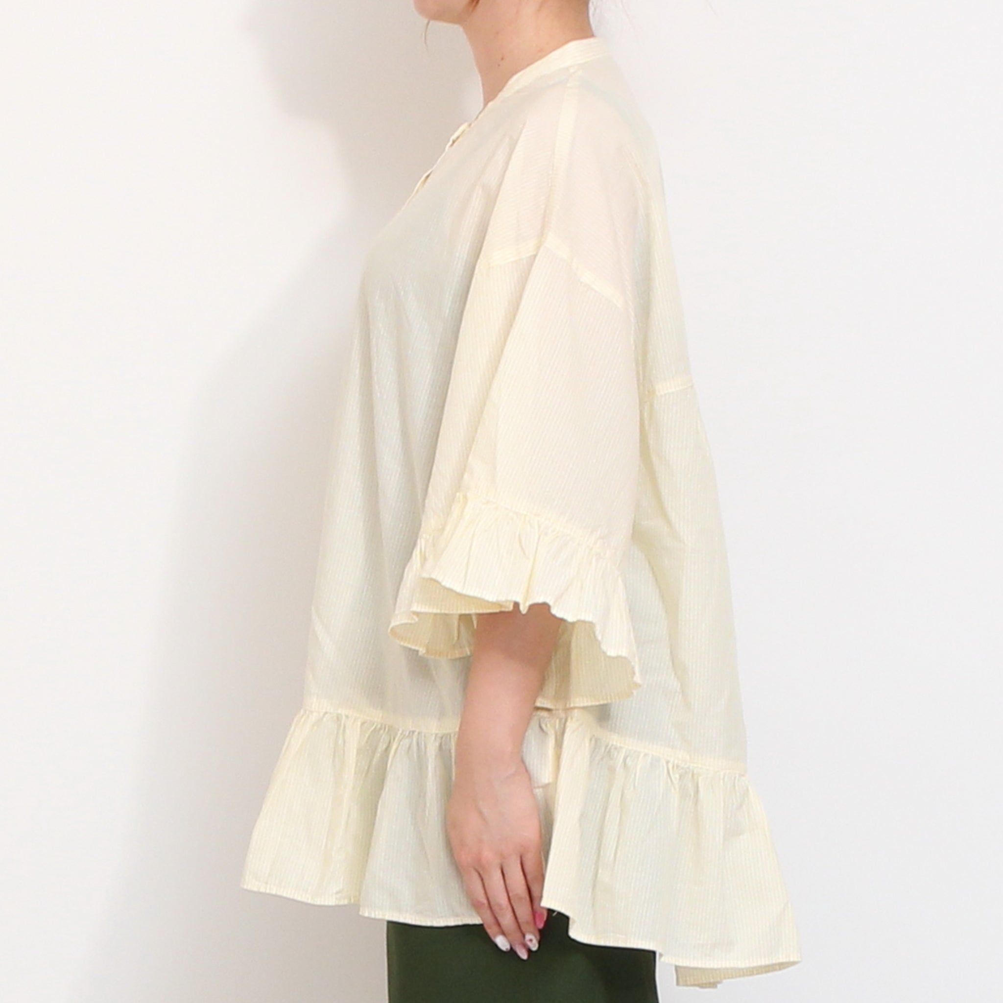 【YELLOWのみ 残り僅か】【本店限定商品】ista-ireフリルチュニック