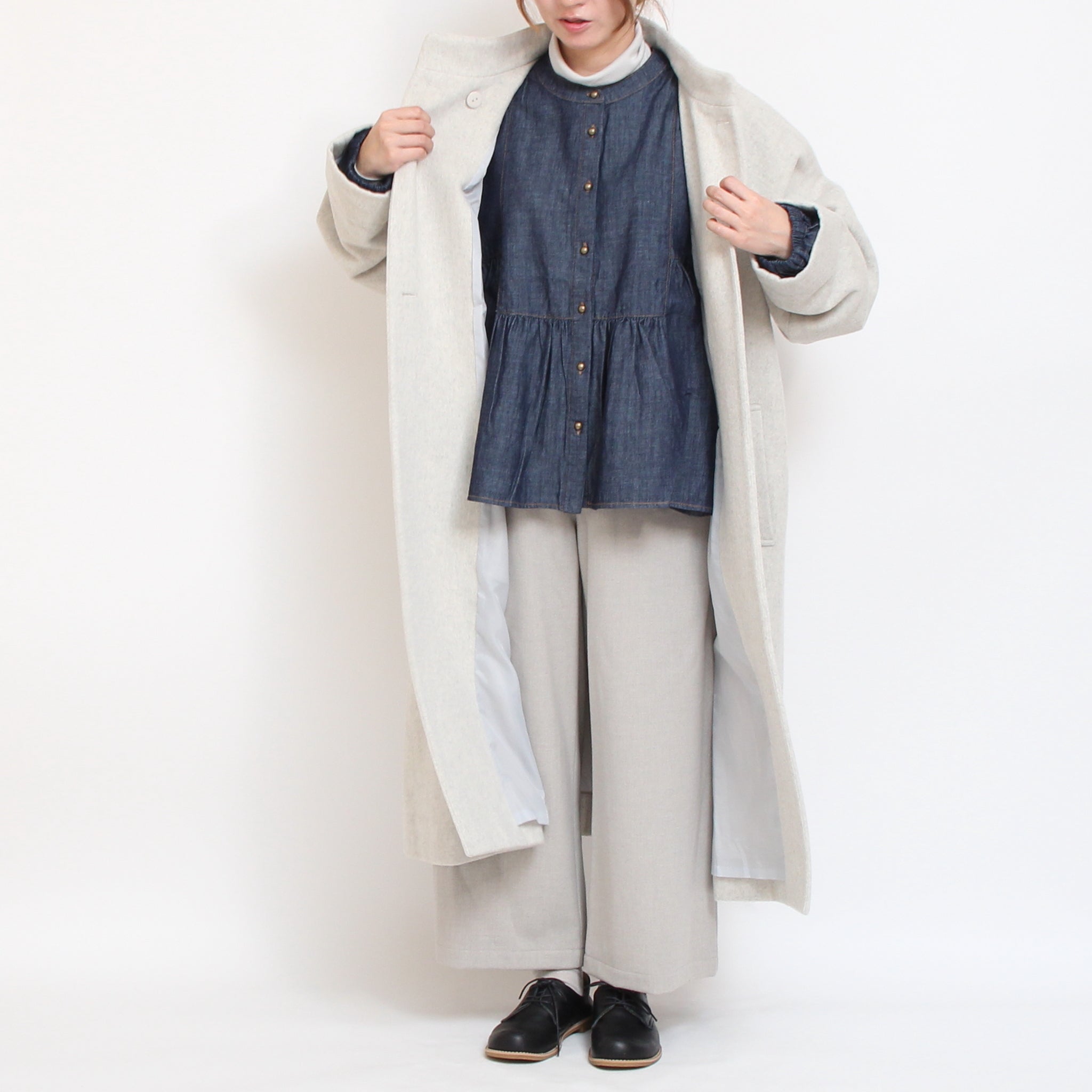 sosottoデニム切替ブラウス