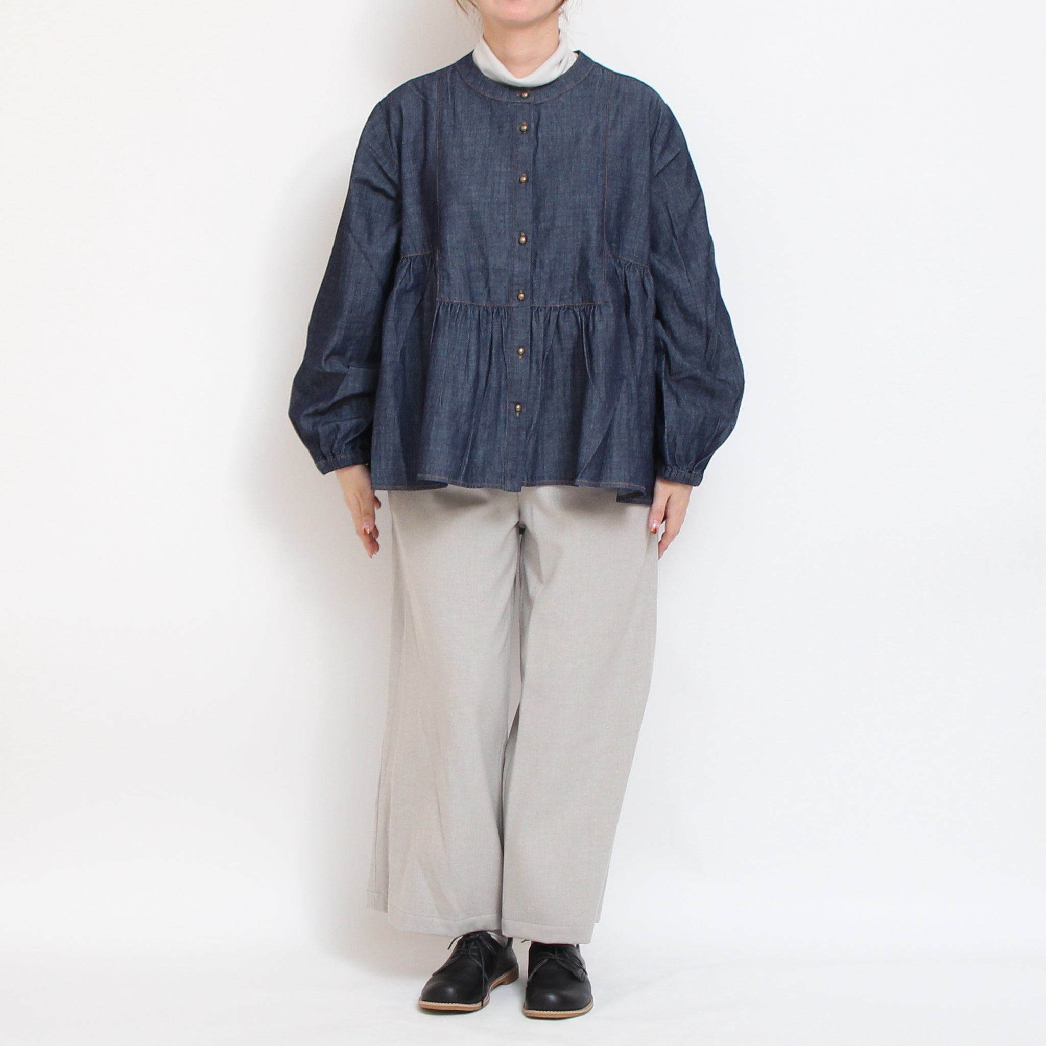sosottoデニム切替ブラウス