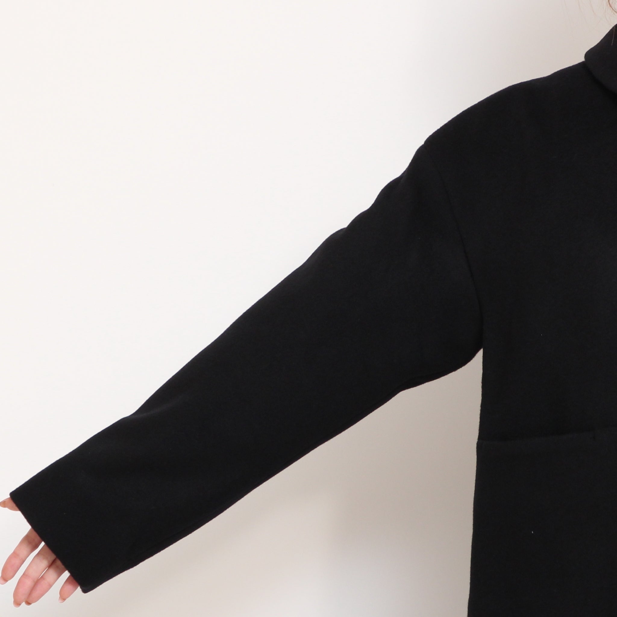 美品　バーバリー黒 ウール ショールカラー ジャケット イタリア製 ウール混コート 黒 M 売れ筋 ショールカラー ジャケット