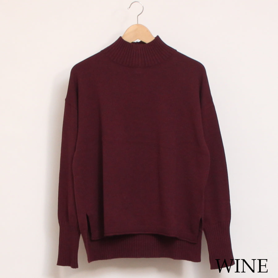【WINE・NAVY残り僅か】 mao madeソフトコットンハイネックプルオーバー2510