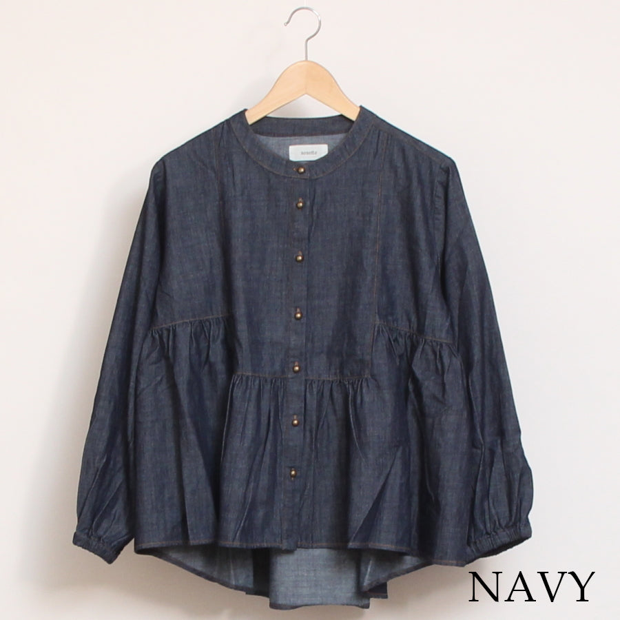sosottoデニム切替ブラウス
